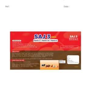 SAJ 3 Oral – Vitamin A, D3 & E Supplement (500ml)